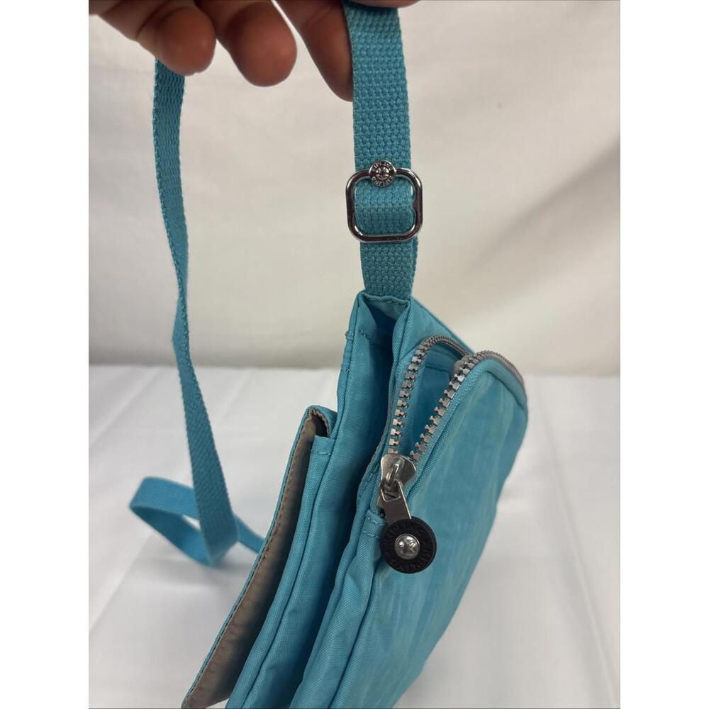 Kipling Eldorado Small Crossbody Bag Teal Pockets Card Slots Zip Snap Adjustable - Picture 8 of 8